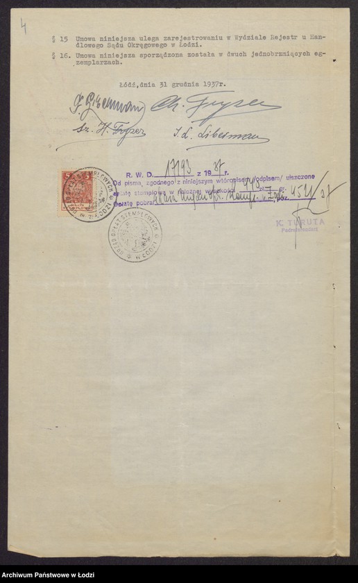 Obraz 6 z jednostki "Textyl Zelowski- Szoel Hersz Fryzer, Fiszel Liberman, Icek Lajzer Liberman, Chaim Fryzer- wyrób i sprzedaż towarów włókienniczych"