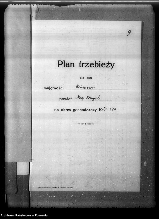 Obraz 13 z jednostki "Plan urządzenia gospodarstwa leśnego dla lasu majętności Urbanowo powiat nowotomyski 1933-1943"