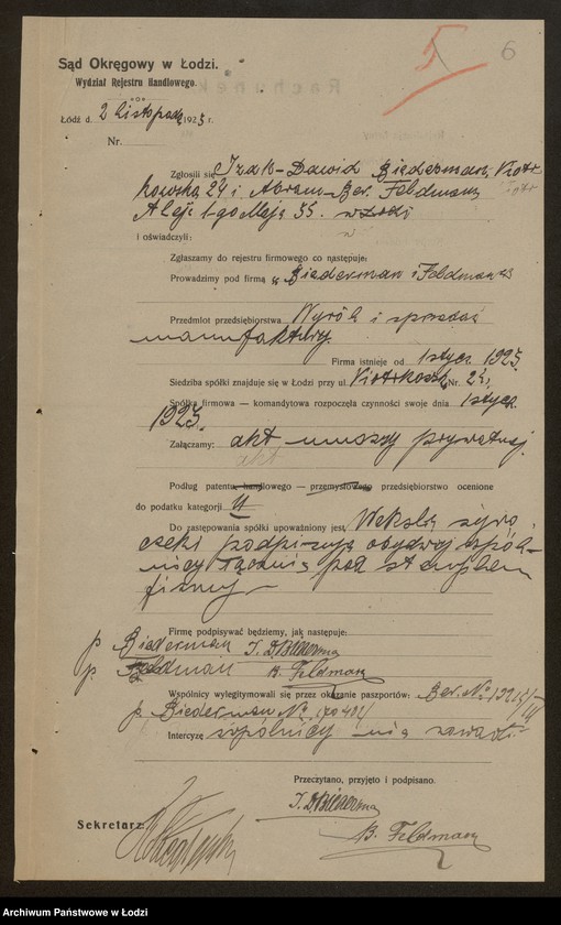 Obraz 8 z jednostki "Izaak Dawid Biederman i Abram Feldman- kupno i sprzedaż towarów manufakturowych"