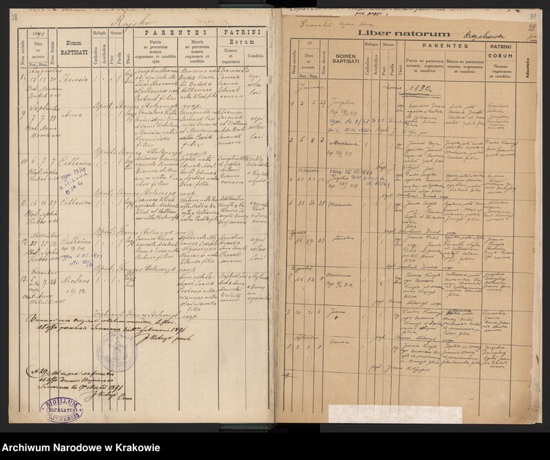 image.from.unit.number "Księga urodzeń parafii Szczurowa"