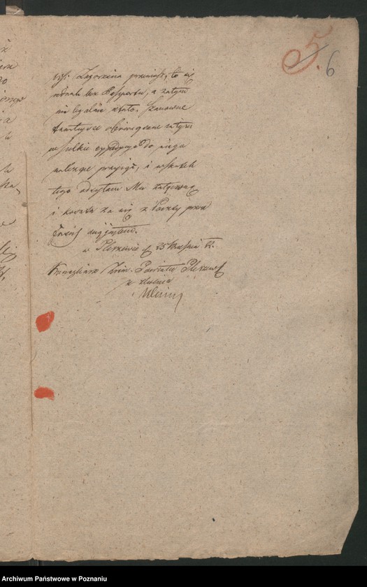 Obraz 8 z jednostki "A. betr. den Auswanderung des Oberstleutnant Ludwik von Sczaniecki zu Boguszyn ohne Emigrationspass"