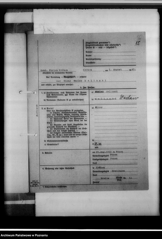 image.from.unit.number "Einziehungsprotokolle [ksiąg kościelnych oraz korespondencja w sprawie zaginionych ksiąg] in Kröben [w Krobi, powiat gostyński]"