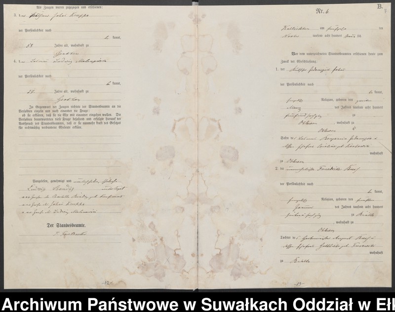 image.from.unit.number "Heiraths-Haupt-Register des Königlichen Preussischen Standes-Amtes Kallischken Kreis Johannisburg"