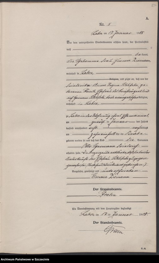 Obraz 8 z jednostki "Geburtsregister"