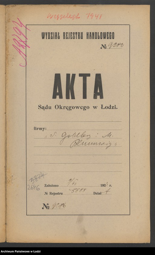 Obraz 2 z jednostki "Sz. Goldberg i M. Blumzweig – handel artykułami spożywczymi"