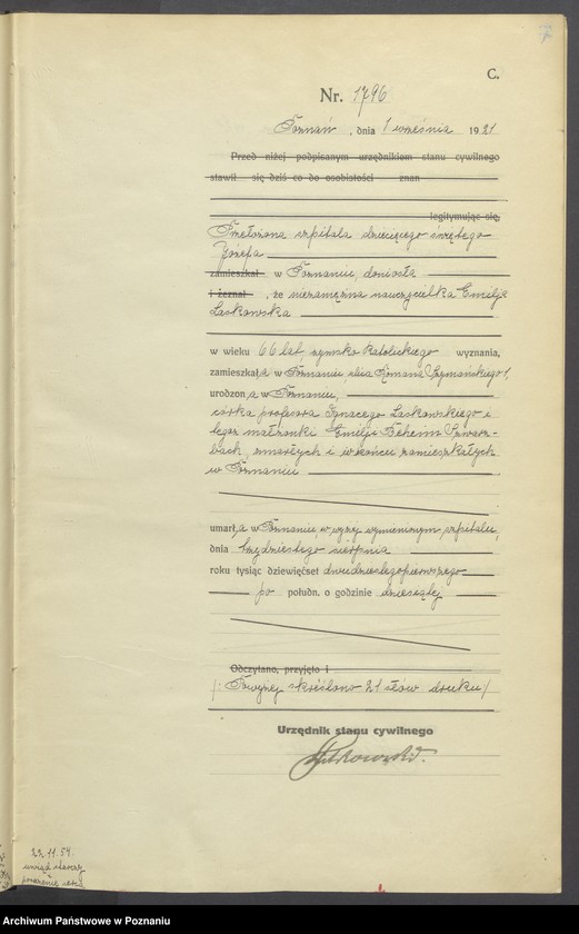 Obraz 9 z jednostki "Księga miejscowa zgonów tom IV [Rejestr główny zgonów]"