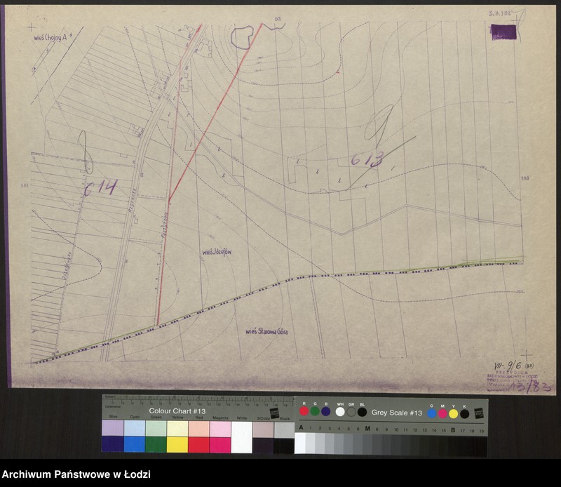 Obraz 1 z jednostki "Plan m. Łodzi 1:2000 z oznaczeniem podziału miasta na Obwody Komitetów Blokowych. Sekcja SO 102"