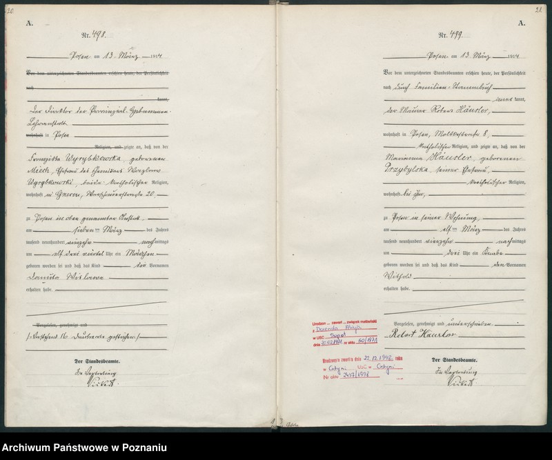 Obraz 13 z jednostki "Księga miejscowa urodzeń tom II [Rejestr główny urodzeń]"