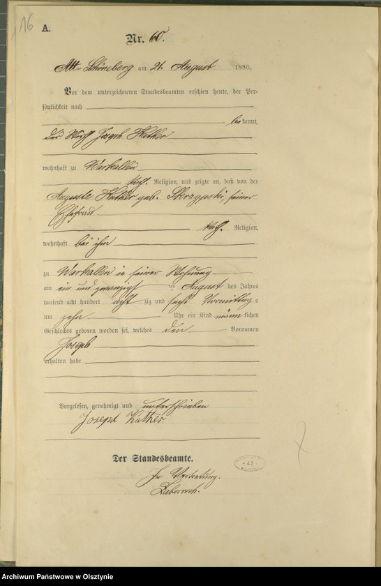 image.from.unit.number "Geburts-Haupt-Register Tom I,Nr 45 - 60"