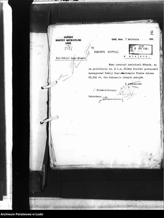 Obraz 7 z jednostki "Korespondencja Głównego Komitetu Obywatelskiego z Komitetem Kontroli"