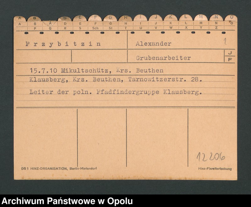 Obraz 3 z jednostki "[Przybitzin Alexander, ur. 15.07.1910 Mikultschütz]"