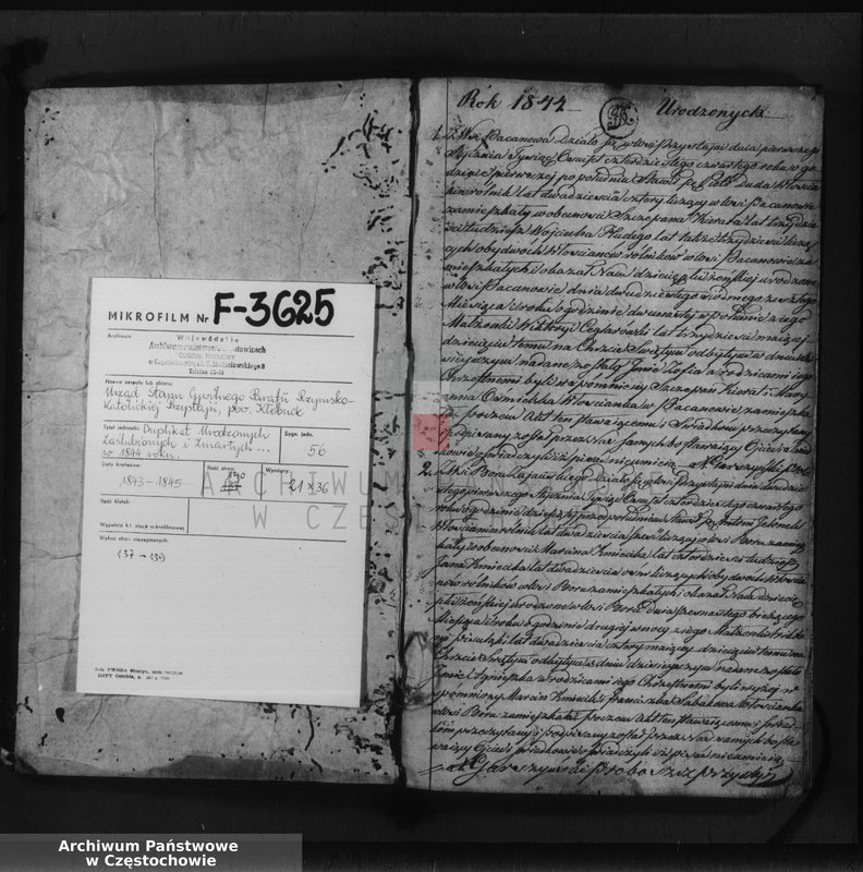 image.from.unit.number "Księga duplikat [akt] urodzonych, zaślubionych i zmarłych Parafii Przystajń z roku 1844"