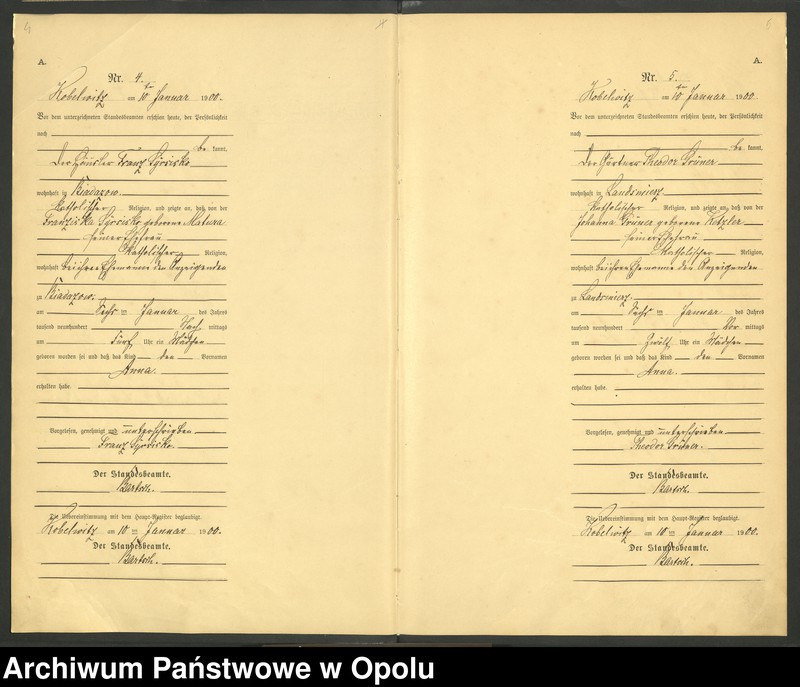 image.from.unit.number "Urząd Stanu Cywilnego Kobylice Księga urodzeń rok 1900"