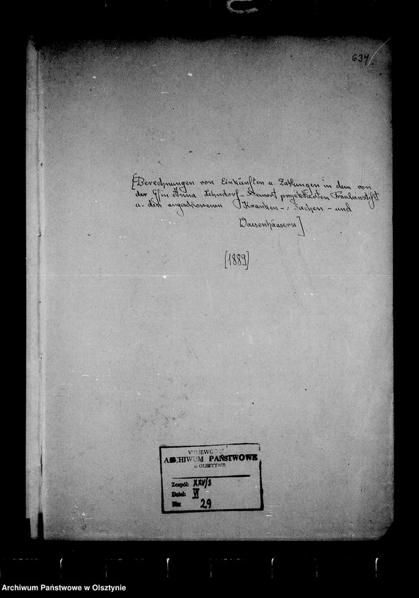 image.from.unit.number "/Berechnungen v. Einkünften u. Zahlungen in dem v. A. Gfin Lehndorff- Steinort projektierten Siechen- u. Waisenhäusern/"