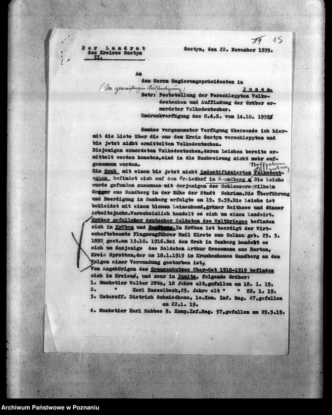 Obraz 19 z jednostki "Amtliche Meldungen Kreis Gostingen (Gostyń)"