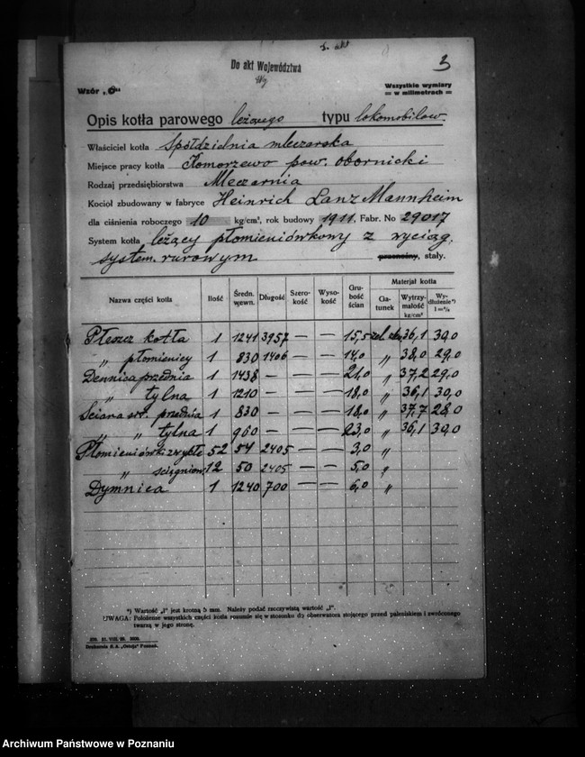 Obraz 7 z jednostki "Spółdzielnia Mleczarska w Komorzewie, pow. obornicki nr woj. 864"