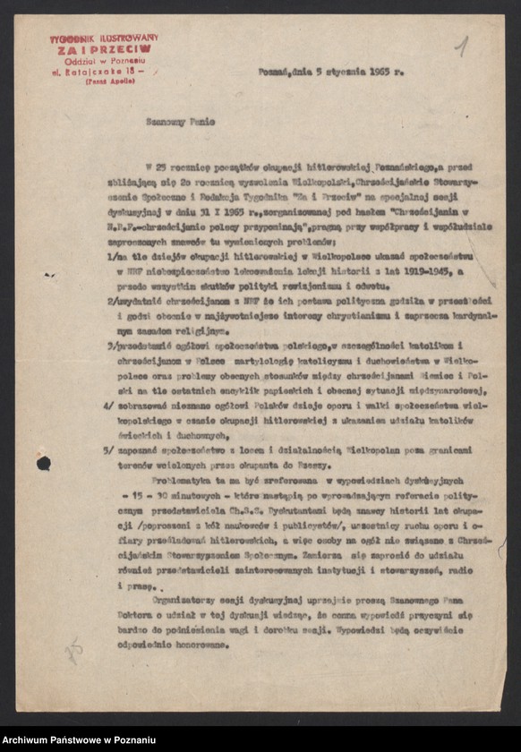 Obraz 9 z jednostki "Popularyzacja postępowych tradycji walk o narodowe i społeczne wyzwolenie. /Obchody rocznic, wystawy, referaty okolicznościowe, spotkania, sesje popularno - naukowe, konkursy/."