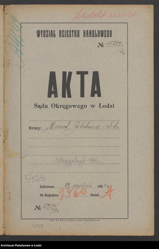 Obraz 2 z jednostki "Manuel Jakubowicz i S-ka – skład krawiecki i sprzedaż gotowych ubrań"