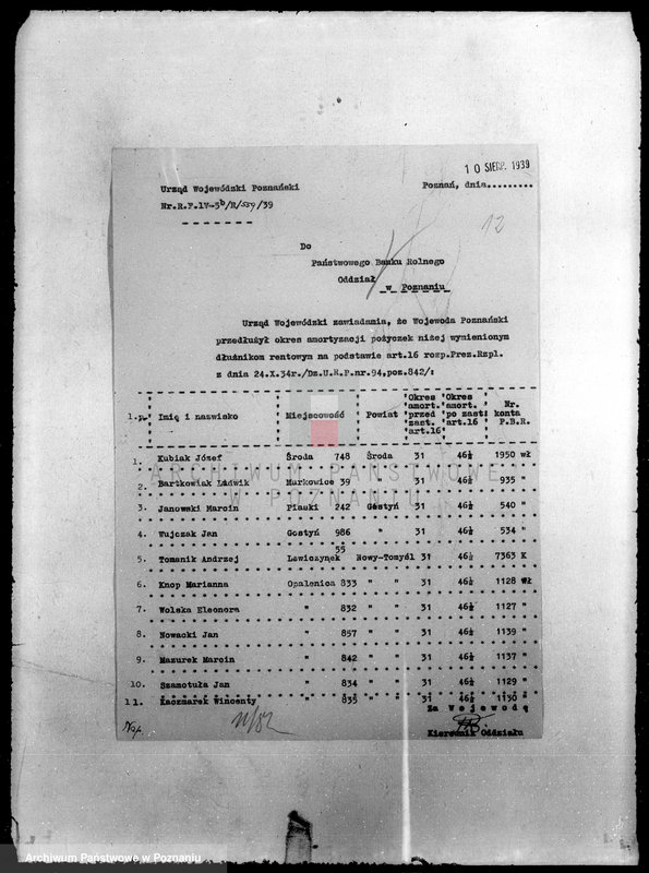Obraz 16 z jednostki "Rejestr dłużników rentowych, którym na podstawie art. 16 przedłużono okresy amortyzacji pożyczek"
