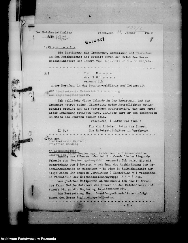 Obraz 13 z jednostki "Ernennung der Beamten"