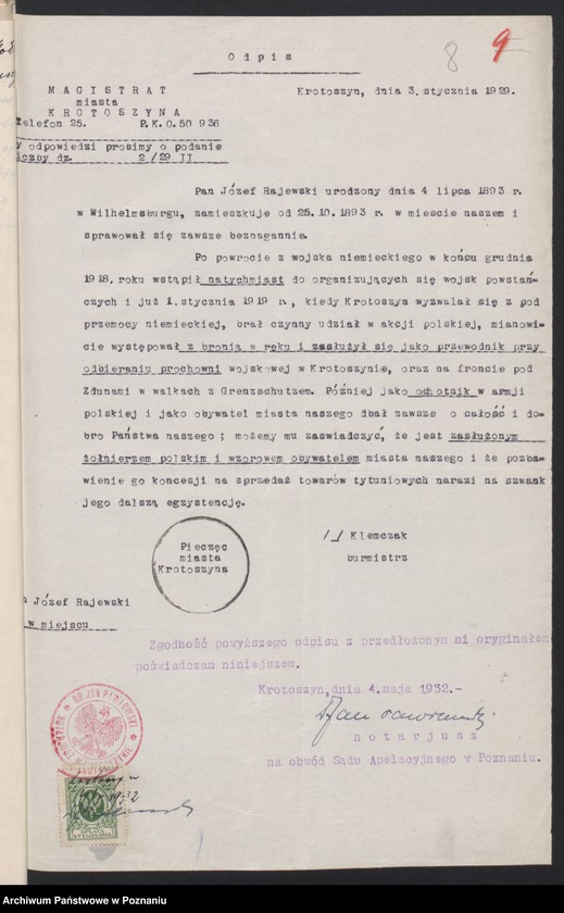 Obraz 13 z jednostki "Krotoszyn - akta delegata powiatowego."