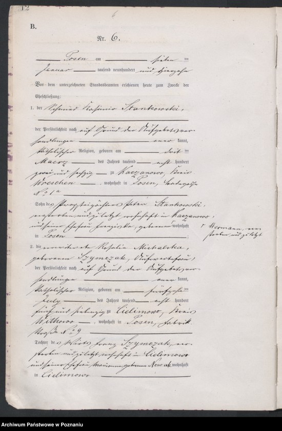 Obraz 13 z jednostki "Księga miejscowa małżeństw tom I [Rejestr główny małżeństw]"