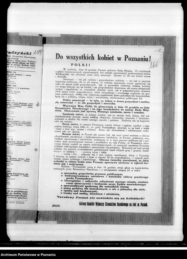 Obraz 7 z jednostki "Ulotki Stronnictwa Narodowego- przed wyborami samorządowymi miasta Poznania"