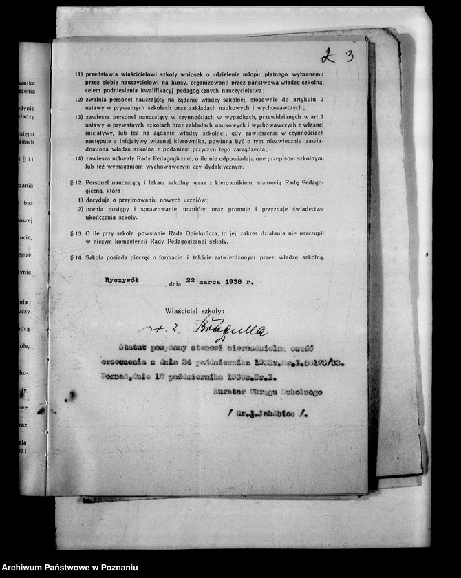 Obraz 6 z jednostki "Prywatna Szkoła Powszechna z niemieckim językiem nauczania Ryczywół powiat Oborniki"