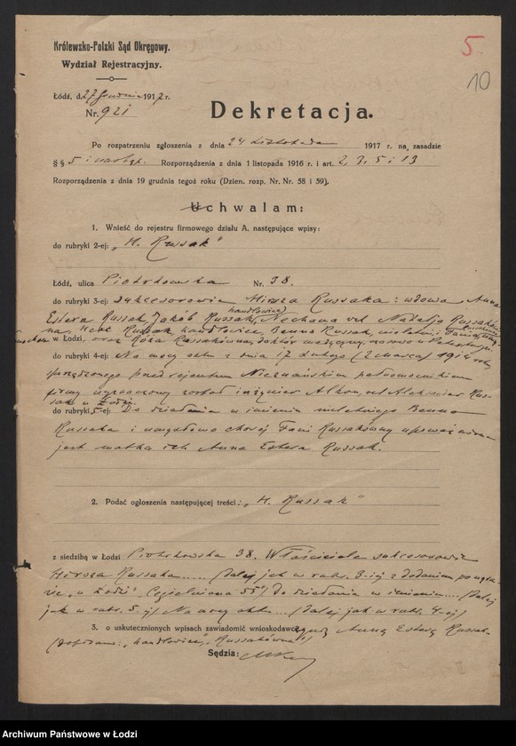 Obraz 12 z jednostki "Hersz Russak- skład zegarów"