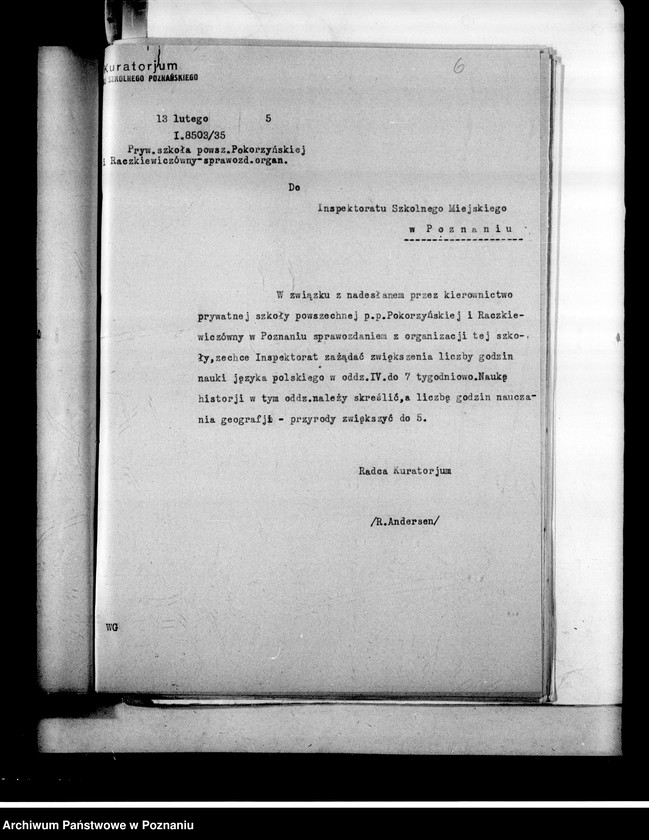 Obraz 9 z jednostki "Prywatna Szkoła Powszechna Raczkiewiczówny i Pokorzyńskiej w Poznaniu"