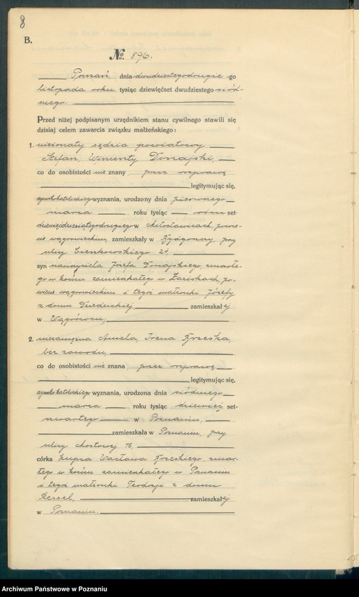 Obraz 10 z jednostki "Księga miejscowa małżeństw tom IV [Rejestr główny małżeństw]"