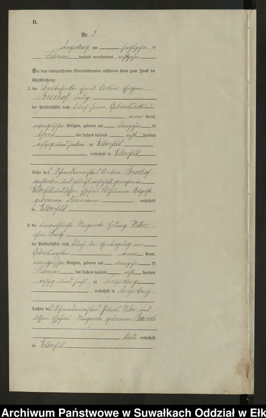 image.from.unit.number "B2. Heirats - Register (Neben - Register) Standesamt Angerburg einschl. der Bezirke Prinowen, Gr. Strengeln, Kehlen und Prinowen Kreis Angerburg"