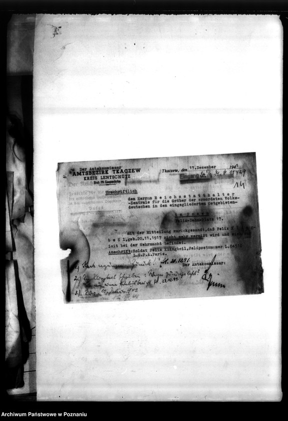 Obraz 18 z jednostki "Korespondencja w sprawie miejscowych Niemców, którzy zginęli w 1939 roku L - Z"