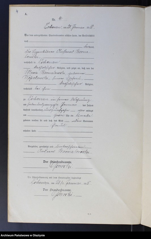 Obraz 6 z jednostki "Geburts-Neben-Register Nr 1 - 26"