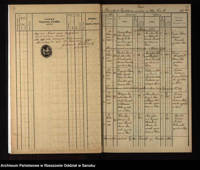 image.from.unit.number "Księga urodzeń, małżeństw, zgonów dla miejscowosci Ulucz, Horoszówka (Hroszówka)"