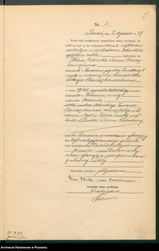 Obraz 7 z jednostki "Księga miejscowa zgonów tom I [Rejestr główny zgonów]"