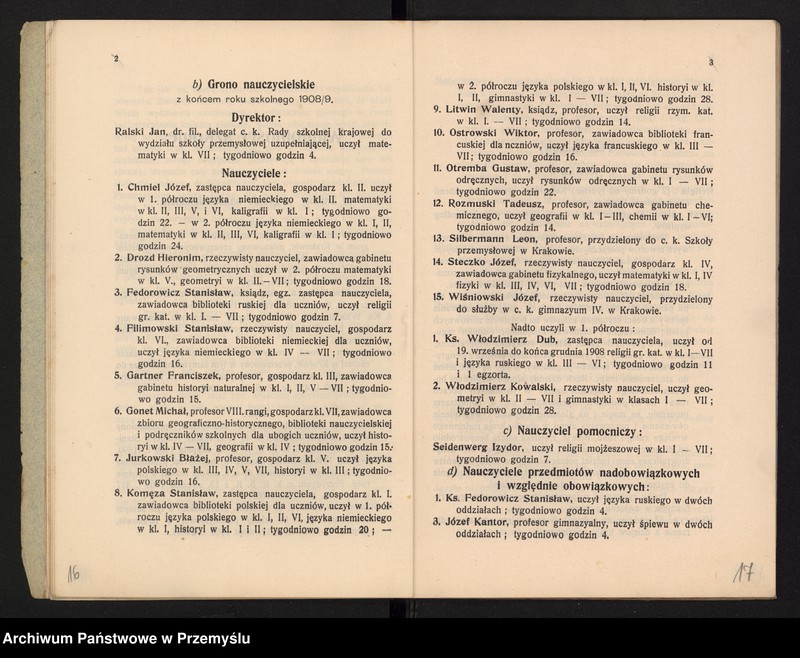image.from.unit.number "V Sprawozdanie Dyrekcji c.k. wyższej szkoły realnej w Jarosławiu za rok szkolny 1908/9"