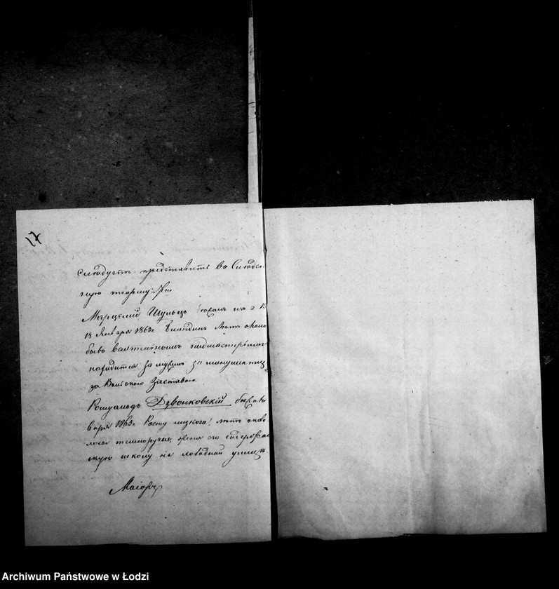Obraz 19 z jednostki "Akta tyczące się osób pod śledztwem i którym wzbroniony jest wjazd do Cesarstwa i Królestwa Polskiego"