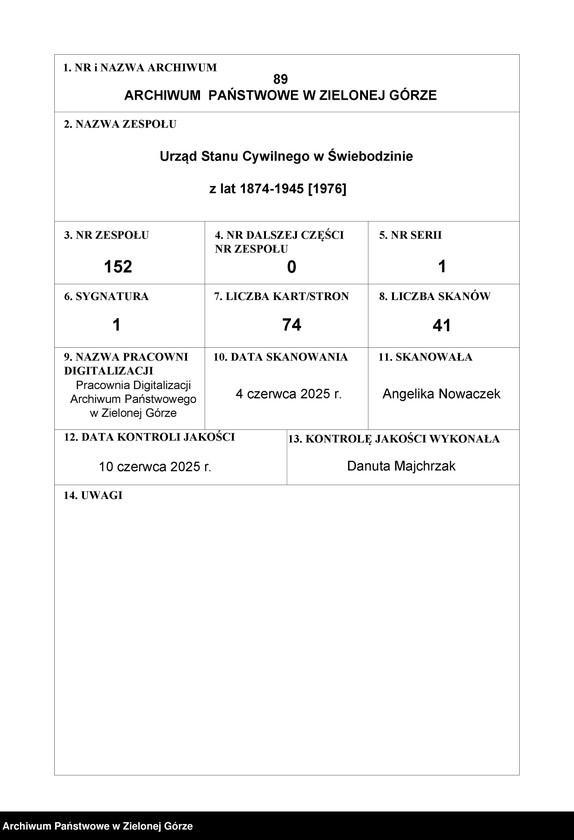Obraz 1 z jednostki "Geburts-Haupt-Register"