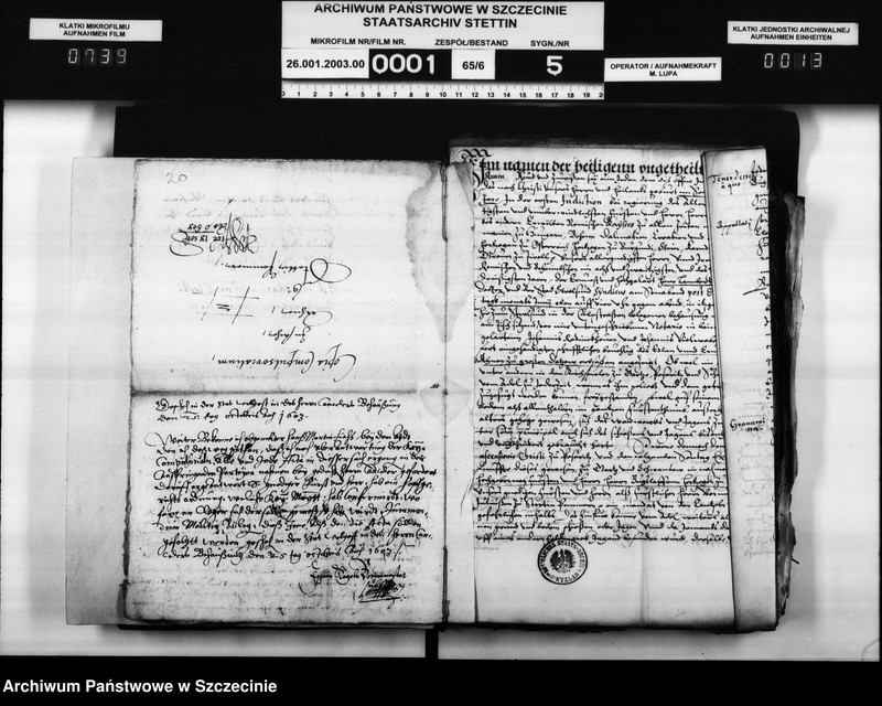 image.from.unit.number "Martin v. Ahnen zu Gr.Datzow Klaus und Balthasar v. Gagern, Pribber v. Suhm, Paul v. Schmatzhagen, Heinrich von Rhast und Michael Rust bezw. Herzog Philipp Julius von Pommern: freie Jagdausübung auf Rügen."