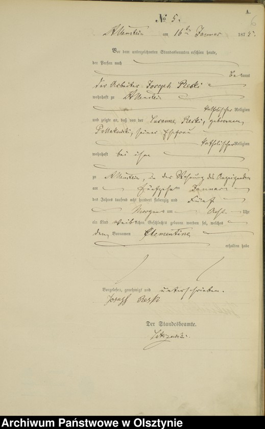 image.from.unit.number "Haupt-Geburts-Register Nr 1 - 282"