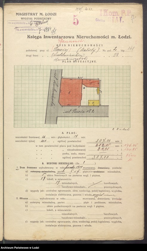 image.from.unit.number "Księga inwentarzowa nieruchomości m. Łodzi ul. Pawia"