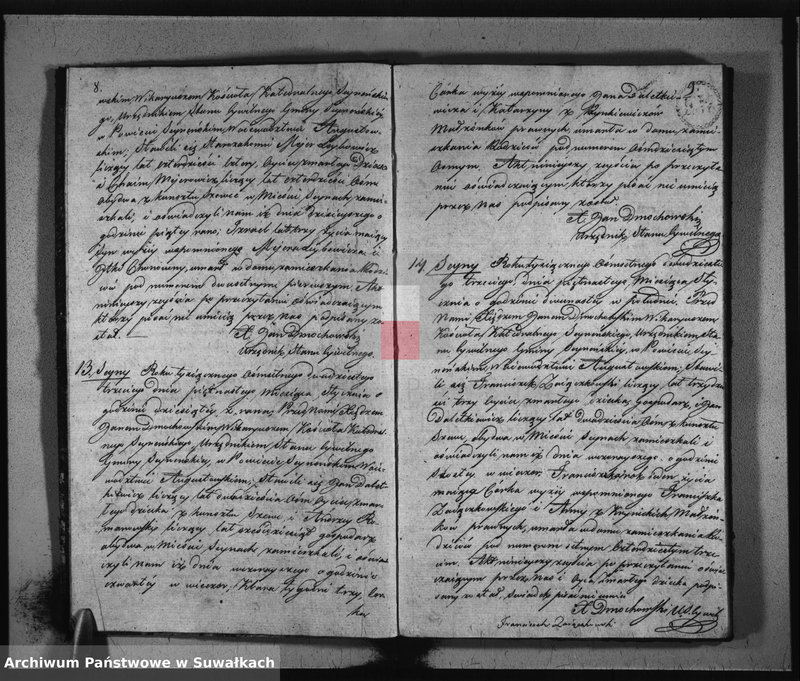 image.from.unit.number "Akta zmarłych gminy seyneńskiey w roku 1823."