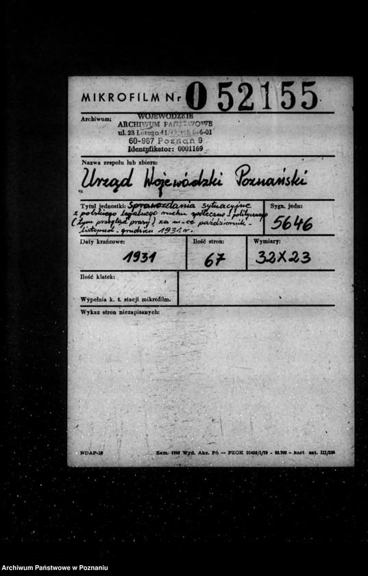 Obraz 2 z jednostki "Sprawozdania sytuacyjne z legalnego ruchu polityczno-społecznego za miesiące październik, listopad, grudzień 1931 r."