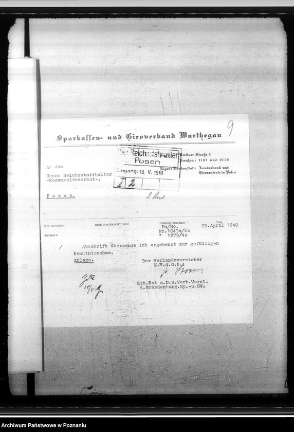 Obraz 14 z jednostki "Sparkassen und Giroverband Wartheland"