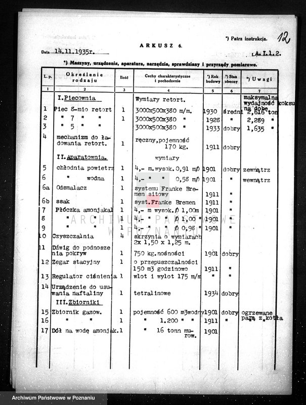 Obraz 16 z jednostki "Kwestionariusz Gazowni Miejskiej w Kościanie"