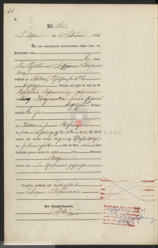 Obraz 19 z jednostki "[Księga urodzeń - miasto]"