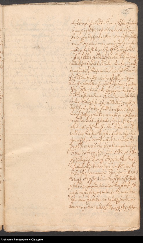 image.from.unit.number "In S. [Sachen] des Prediger Floeß in Schwentainen [Świętajno]. Wegen der Statt der vormahligen Haber„Calende von den Knechten in der neuen Gesinde Ordnung festgesetzten jezo aber von denen als Knechte bey ihren Eltern dienen, den Sohnen in Dorffe Dutcken [Dudki] verweigerten kleinen jährlichen Geld Abgabe"