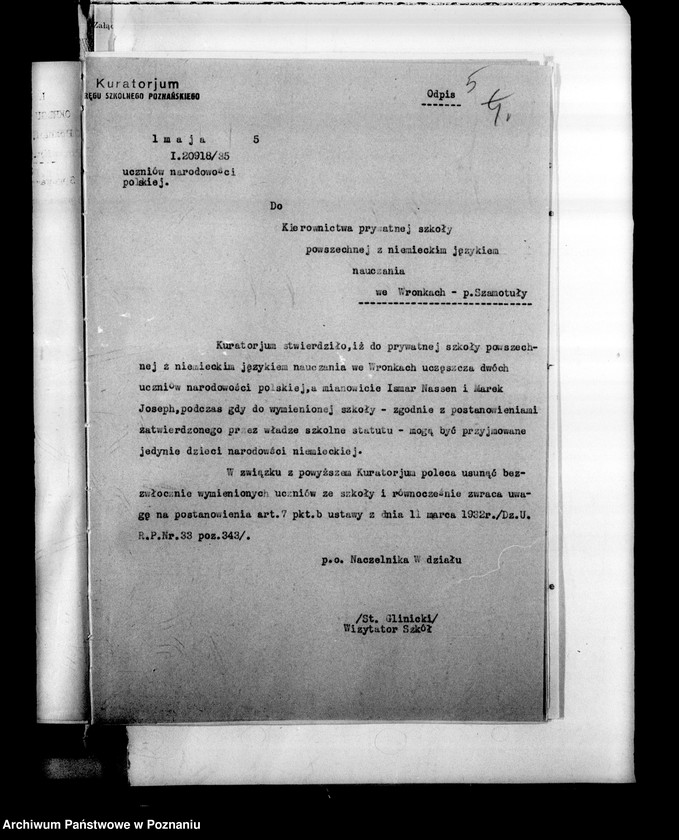 Obraz 9 z jednostki "Prywatna Szkoła Powszechna z niemieckim językiem nauczania Wronki powiat Szamotuły"