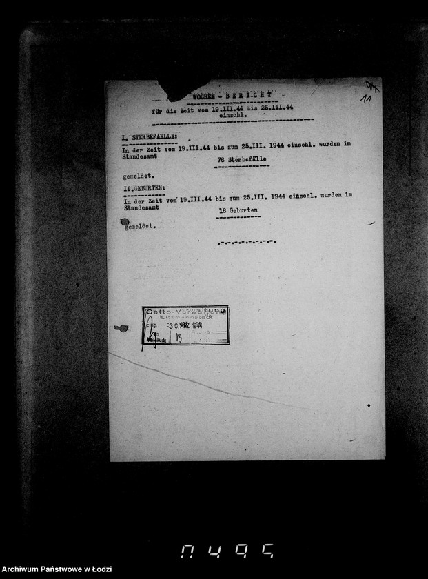 Obraz 15 z jednostki "Wöchentliche (monatliche) Tätigkeitsberichte des Ältesten der Juden"